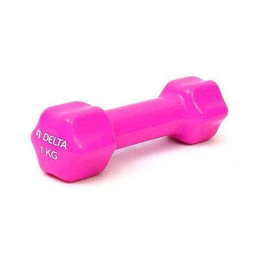 Delta 1 Kg x 1 Adet Deluxe Pvc Kaplama Fuşya Demir Dambıl