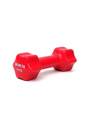 Delta 2 Kg x 1 Adet Deluxe Pvc Kaplama Kırmızı Demir Dambıl