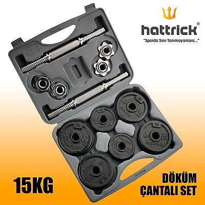 Hattrick HDC-15 15 Kg Döküm Çantalı Dambıl Seti - 2