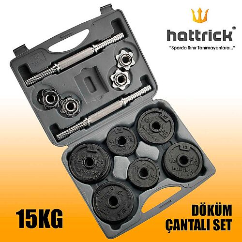 Hattrick HDC-15 15 Kg Döküm Çantalı Dambıl Seti - 2