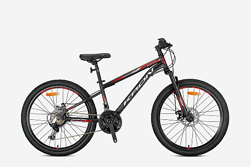 KRON VORTEX 4.0 24 JANT MTB - 13' - 21 Vites - M.DISC - Mat Siyah-Gri/Kırmızı