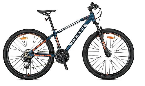 KRON XC 75 26 JANT MTB - 14' - 21 Vites - V.Brake - Mat Koyu Lacivert/Bej-Neon Turuncu