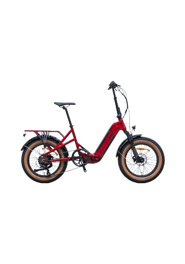 Loop COASTER 20 Jant Katlanır (FAT Bike) - 7 Vites Elektrikli Bisiklet Kırmızı-Siyah