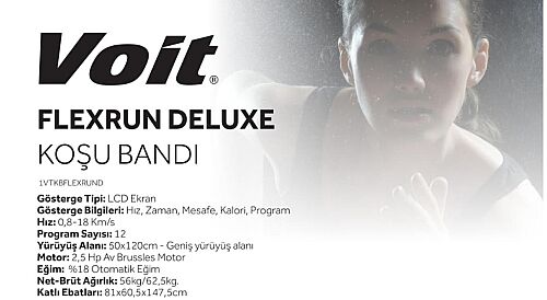 Voit Flexrun Deluxe 2.5 HP Brushless Motor Otomatik Eğimli Koşu Bandı - 2