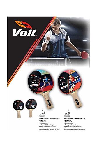 Voit Guard 2 Star Pinpon Raketi Seti 2 Raket + 3 Top - 3